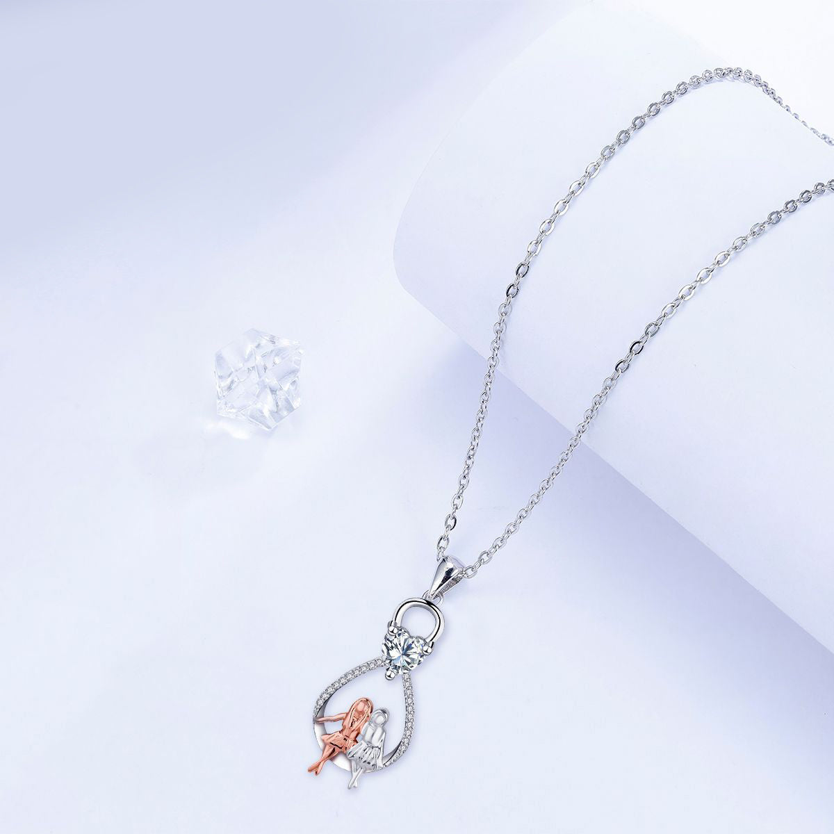 Copper With Silver/Rosegold Plated Infinity Pendant Necklace for Women