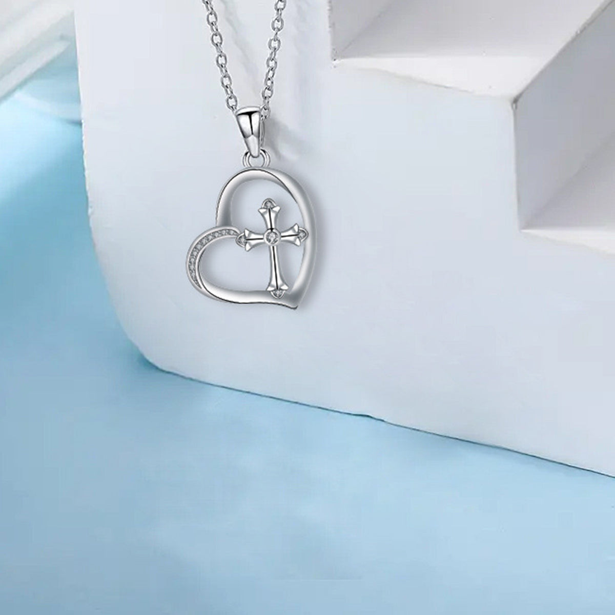 Copper With Silver Plated Heart Pendant Necklace