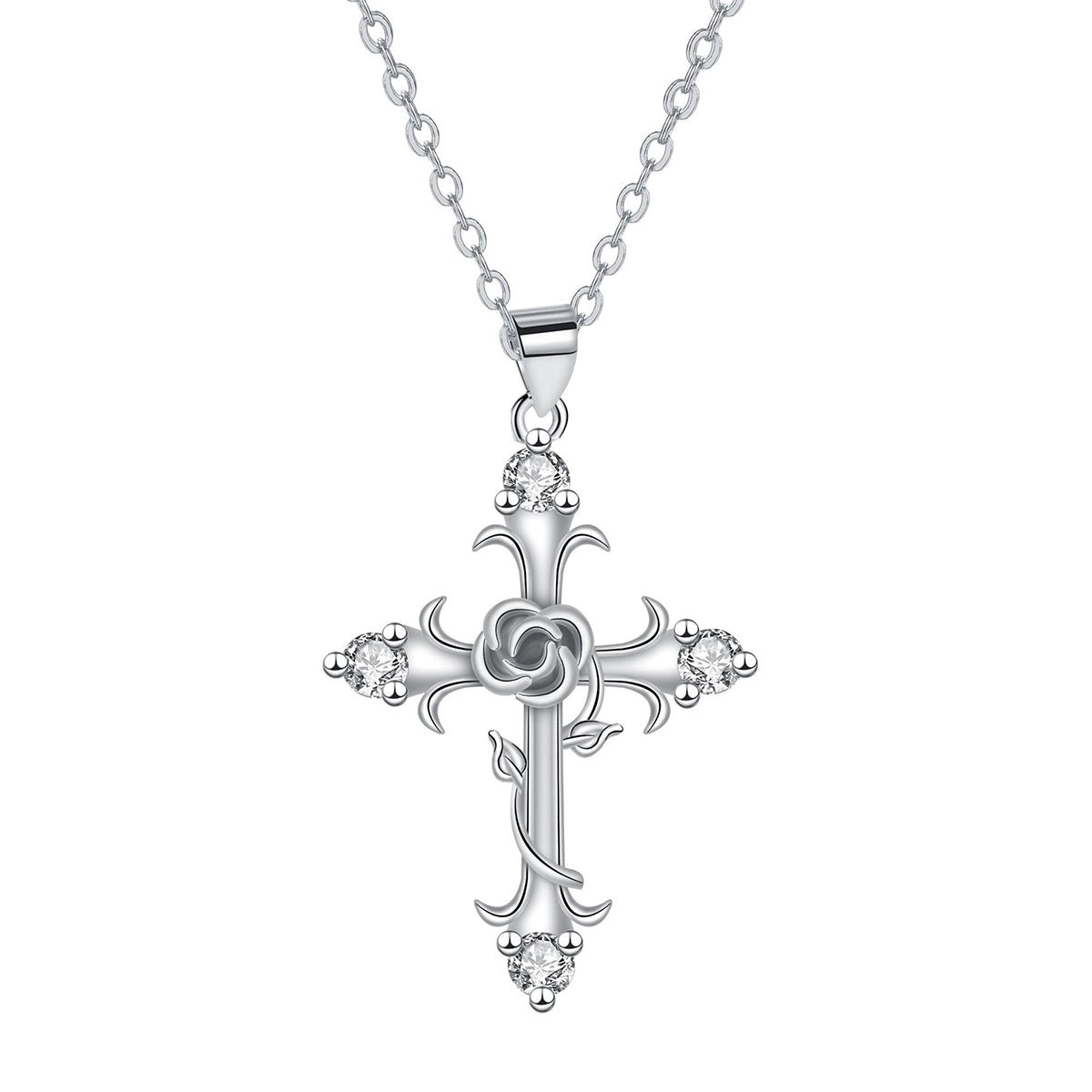 Copper With Silver Plated Cross Pendant Necklace