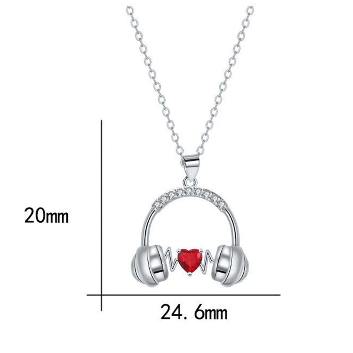 Copper With Silver Plated Earphone Pendant Necklace
