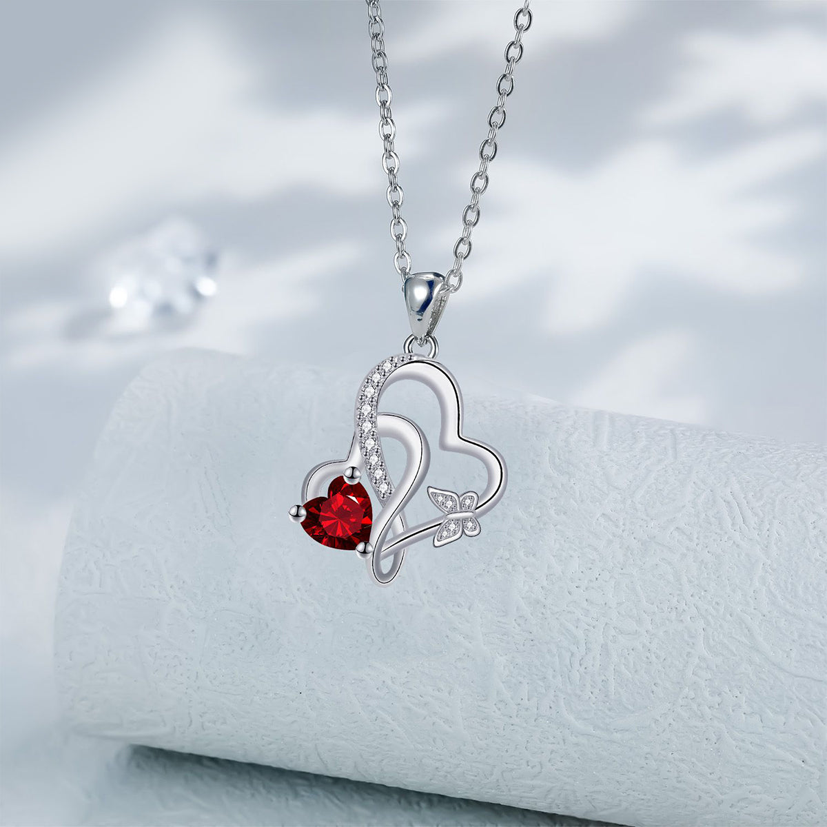 Copper With Silver Plated Heart Pendant Necklace