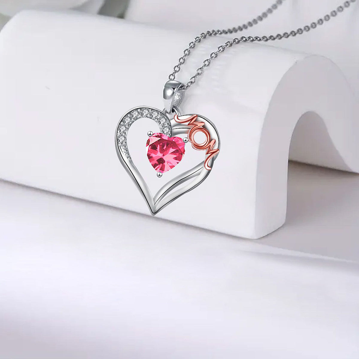 Copper With Silver/Rosegold Plated Heart Pendant Necklace