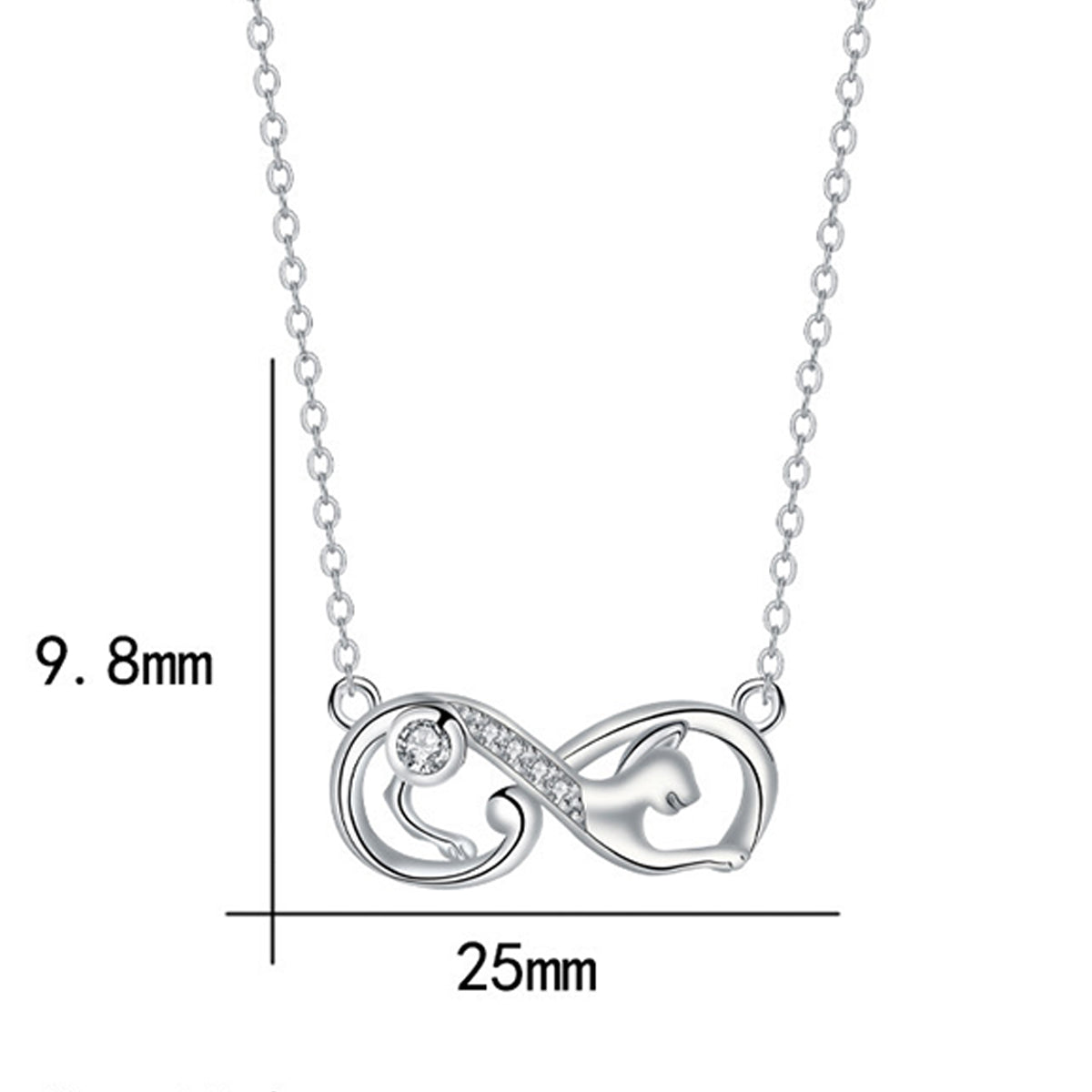 Copper With Silver Plated Heart Infinity Pendant Necklace