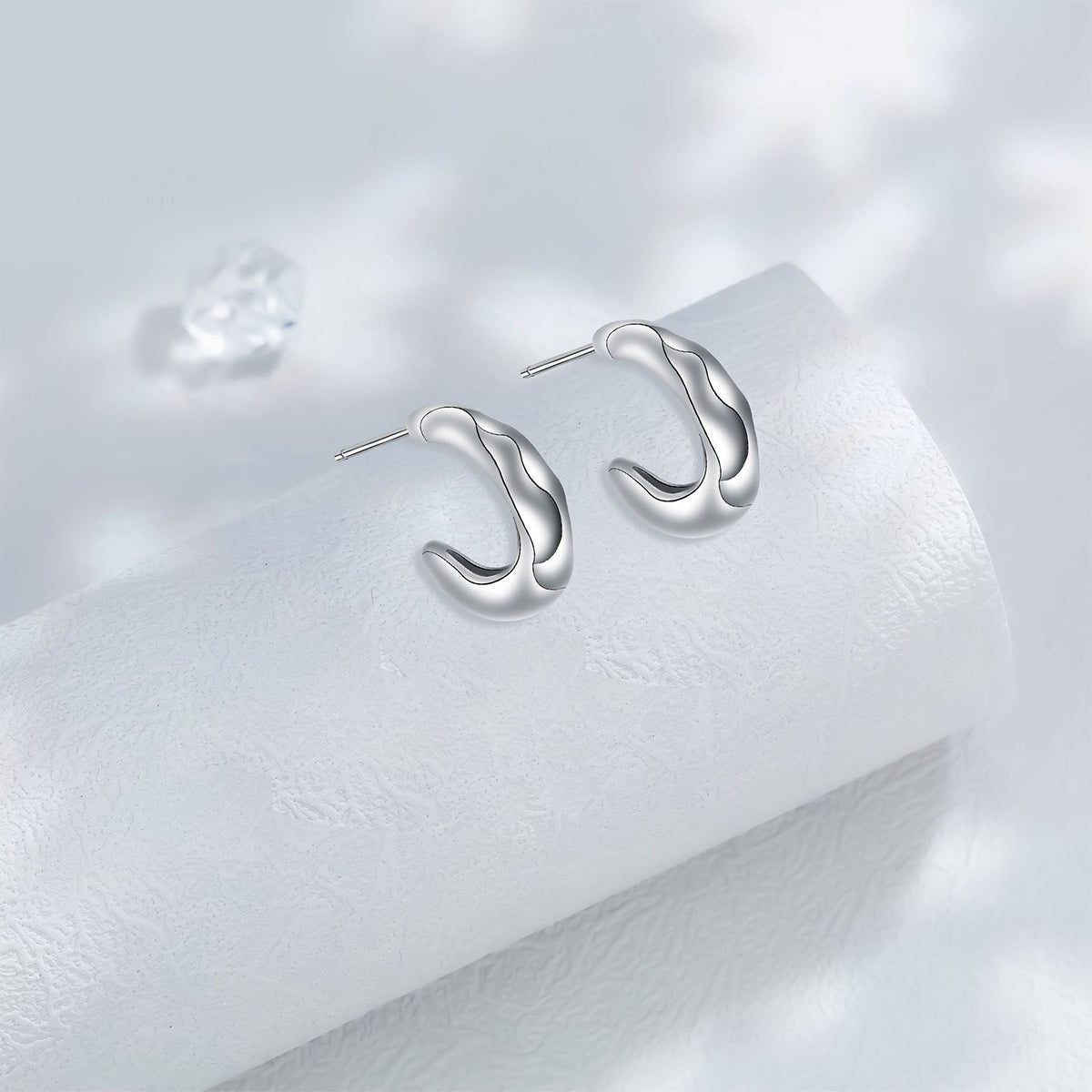 Copper With Silver Plated Fashion Jewelry Earrings