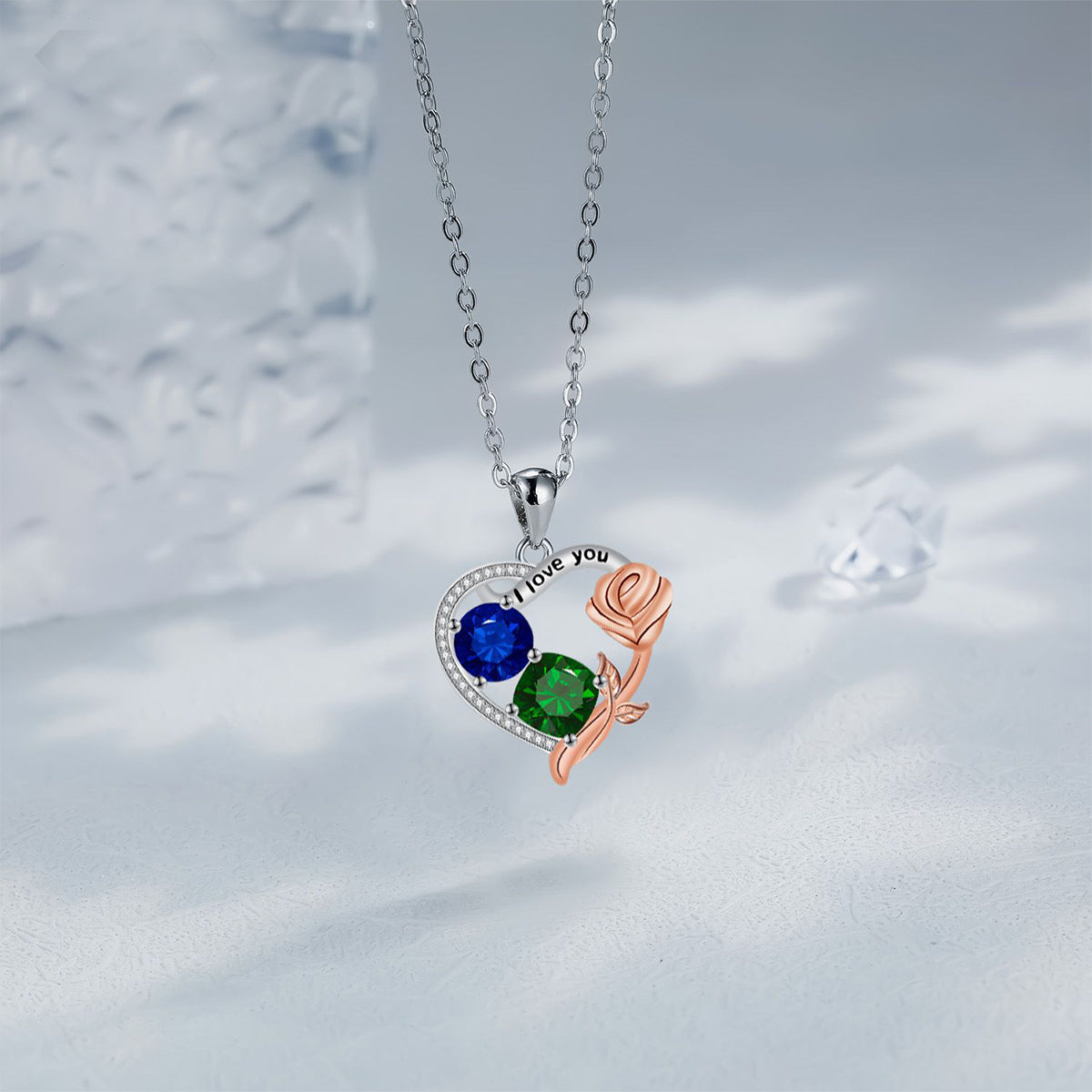 Copper With Silver/Rosegold Plated Heart Pendant Necklace