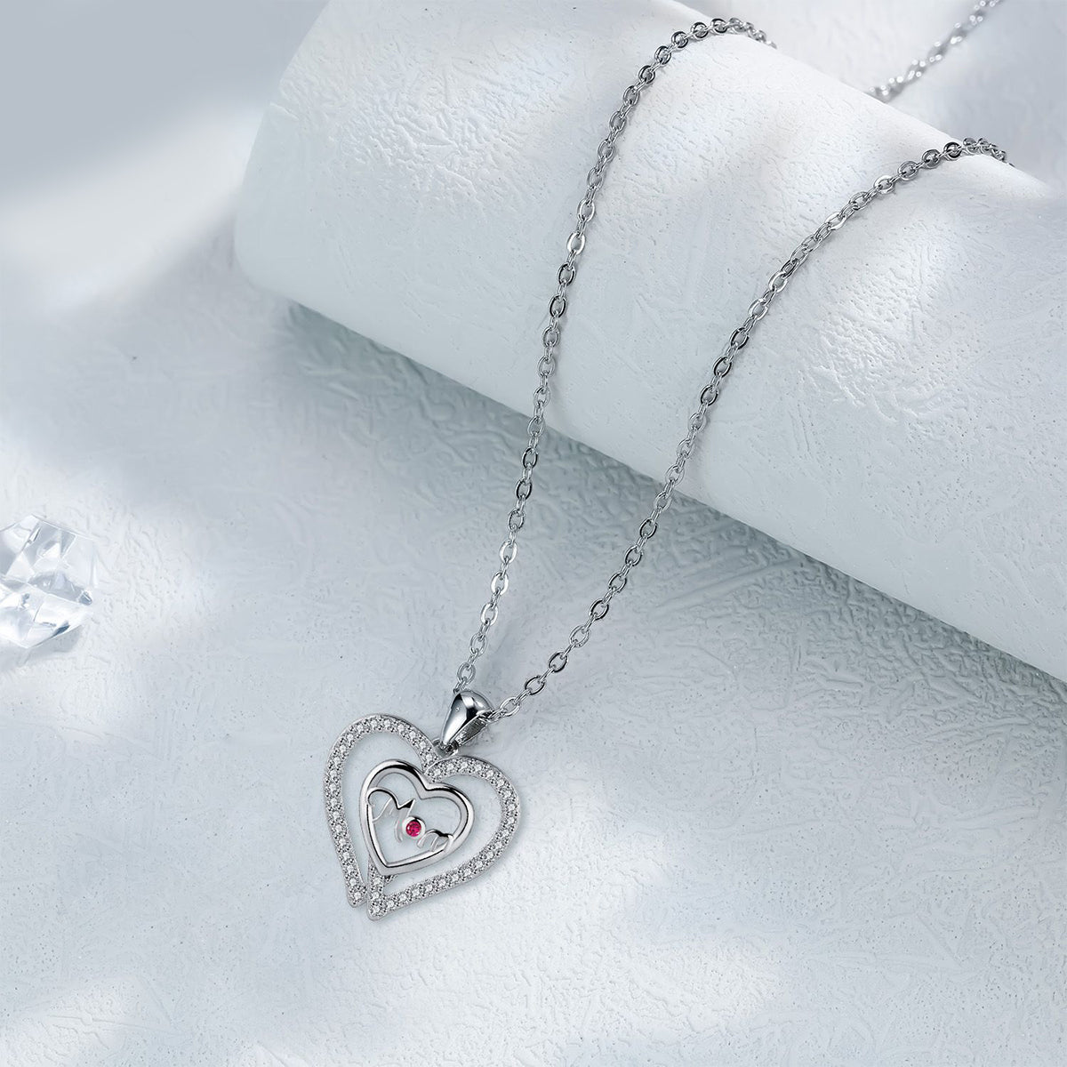 Copper With Silver Plated Mom Heart Pendant Necklace