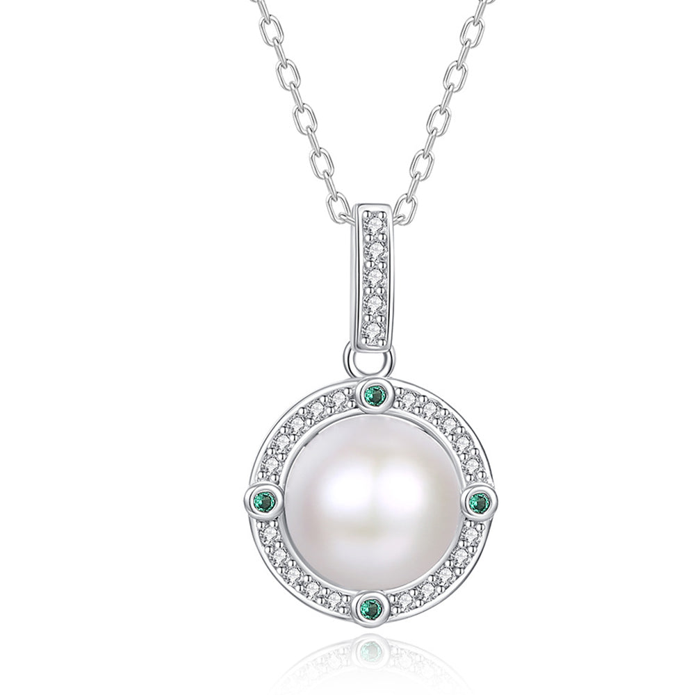 925 Sterling Silver Natural Pearl Drop Necklace Fashion Jewelry Gift for Women Girls