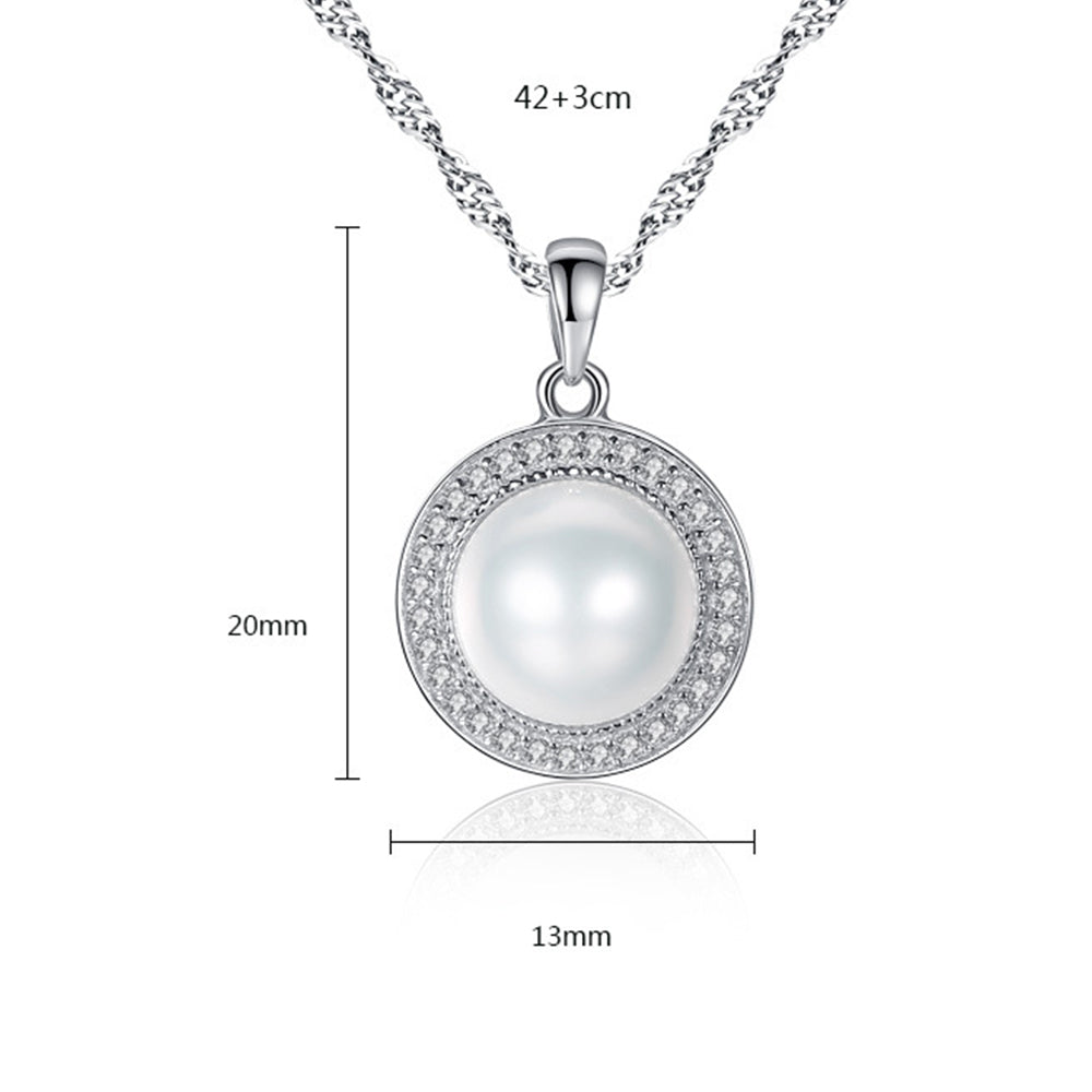 925 Sterling Silver Natural Pearl Drop Necklace Fashion Jewelry Gift for Women Girls