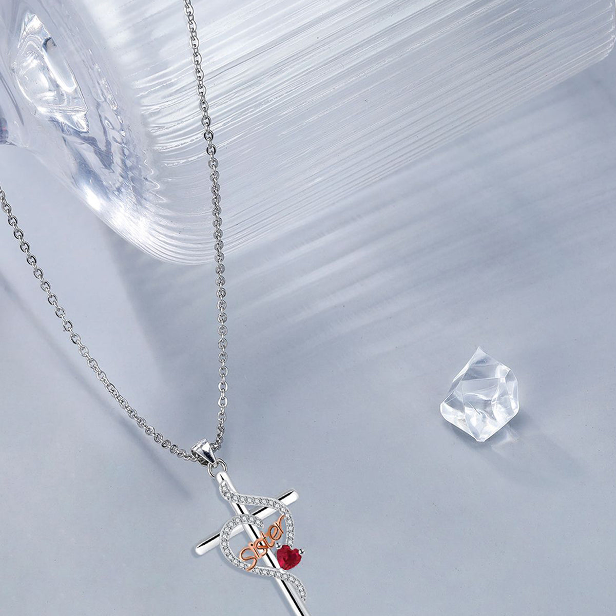 Copper With Silver/Rosgold Plated Cross Pendant Necklace