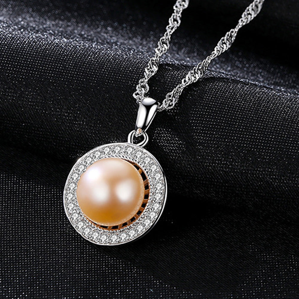 925 Sterling Silver Natural Pearl Drop Necklace Fashion Jewelry Gift for Women Girls