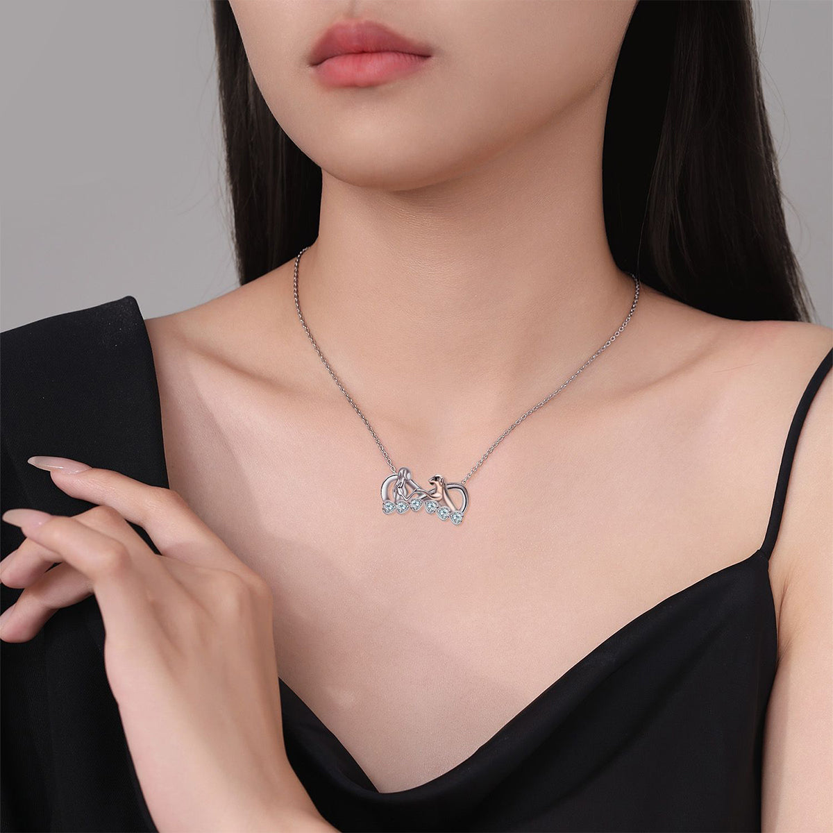 Copper With Silver/Rosgold Plated Infinity Pendant Necklace