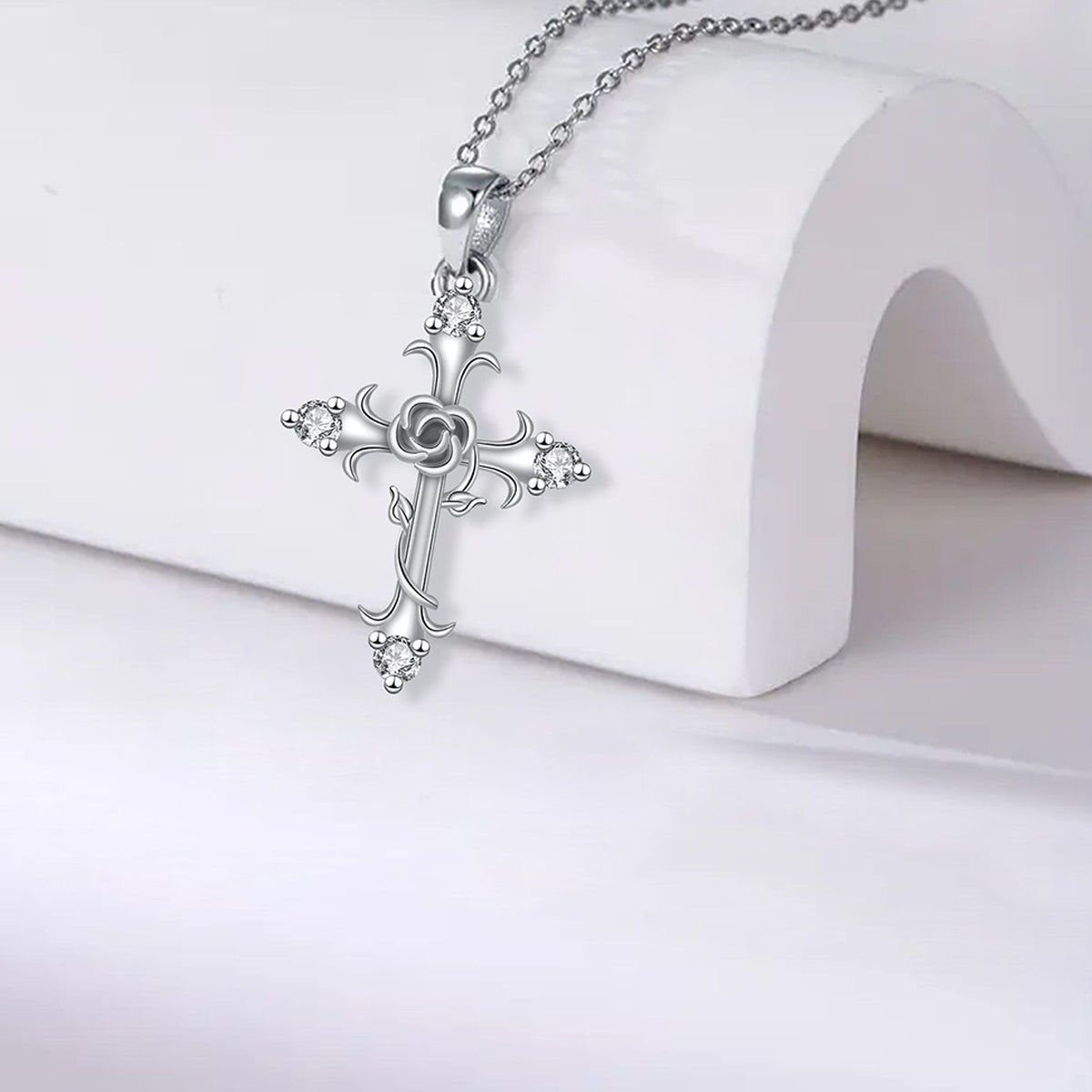 Copper With Silver Plated Cross Pendant Necklace