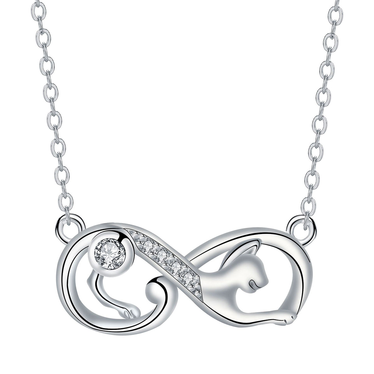 Copper With Silver Plated Heart Infinity Pendant Necklace
