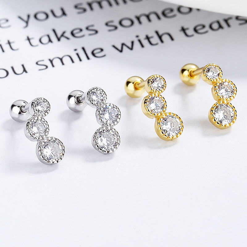 925 Sterling Silver 8 Screw Back Stud Earrings