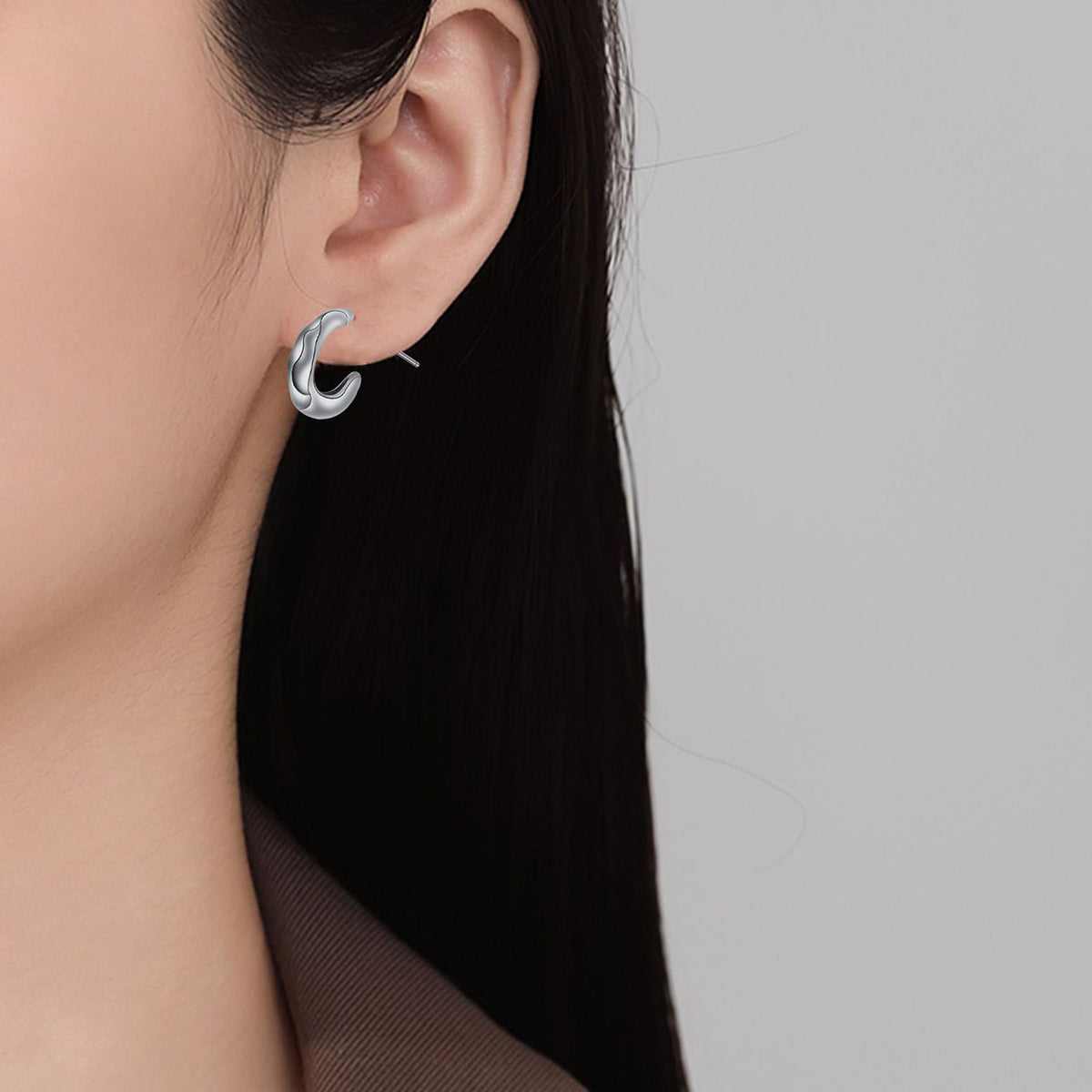 Copper With Silver Plated Fashion Jewelry Earrings