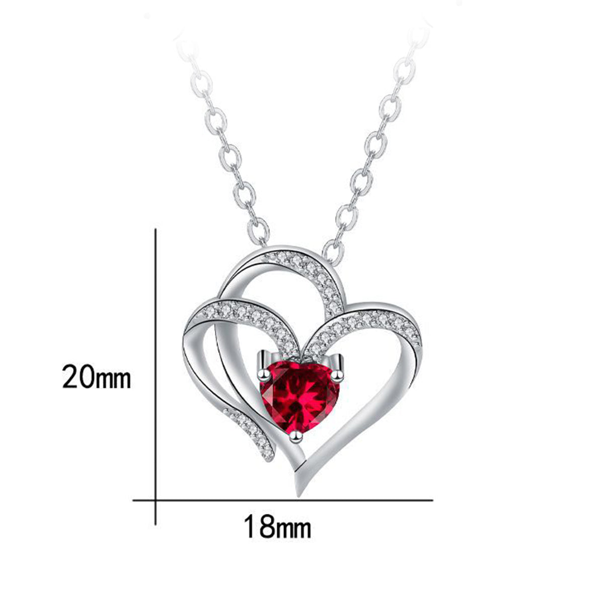 Copper With Silver Plated Heart Pendant Necklace