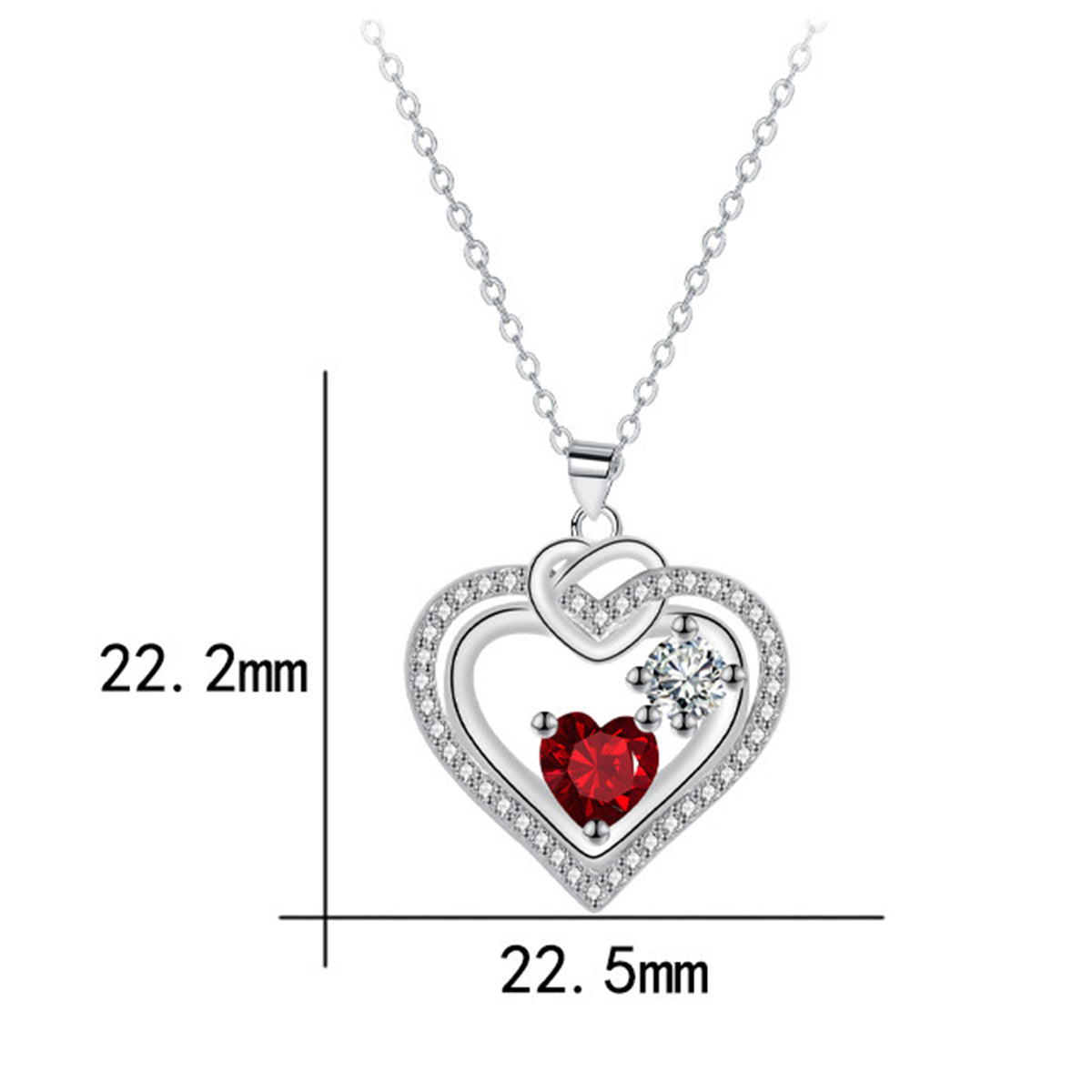 Copper With Silver Plated Heart Pendant Necklace
