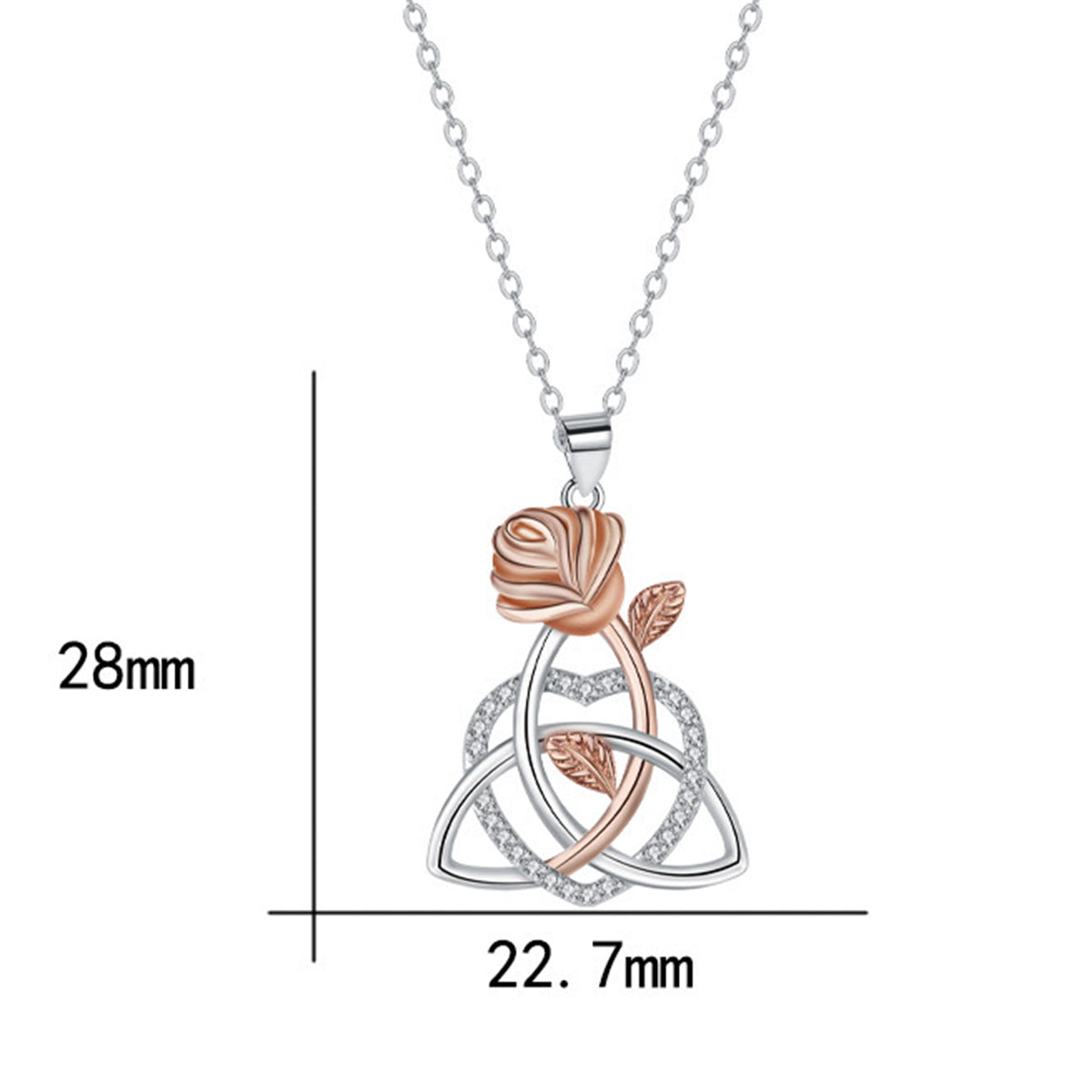 Copper With Silver/Rosegold Plated Knot Pendant Necklace