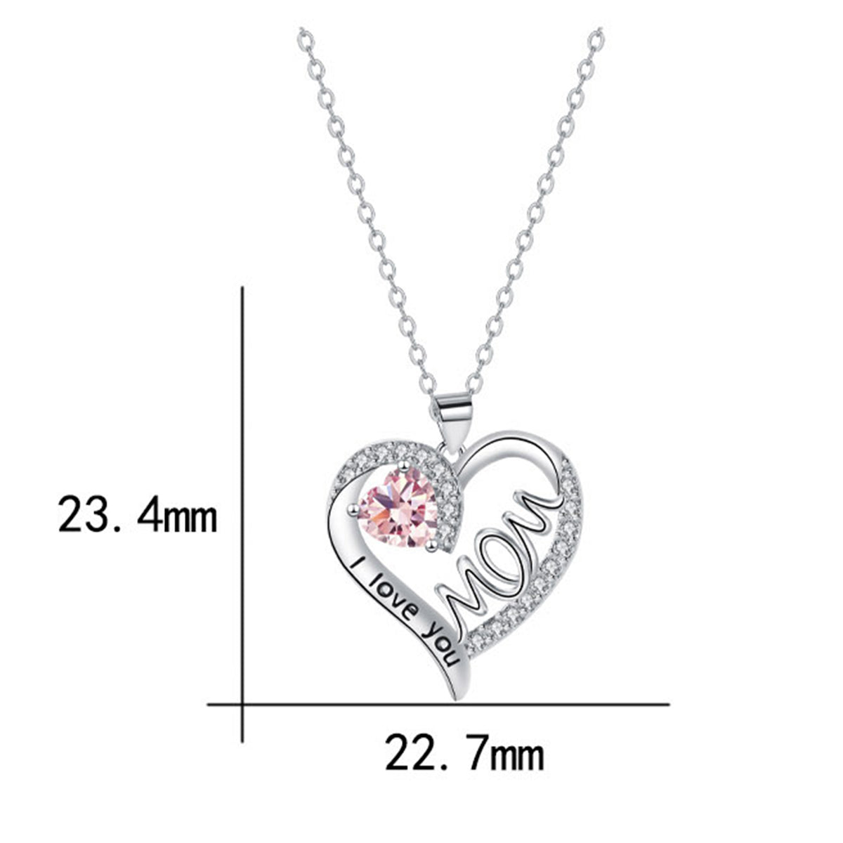 Copper With Silver Plated Heart Pendant Necklace