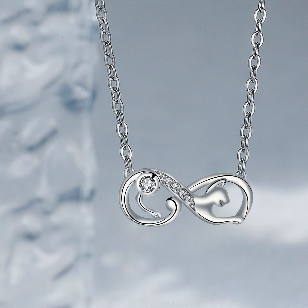 Copper With Silver Plated Heart Infinity Pendant Necklace