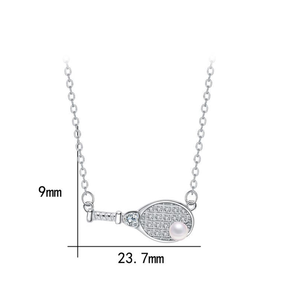 Copper With Silver Plated Tennis Pendant Necklace