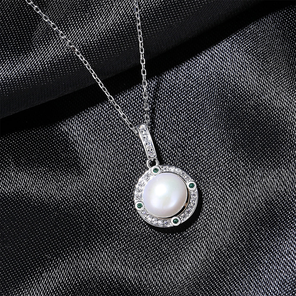 925 Sterling Silver Natural Pearl Drop Necklace Fashion Jewelry Gift for Women Girls