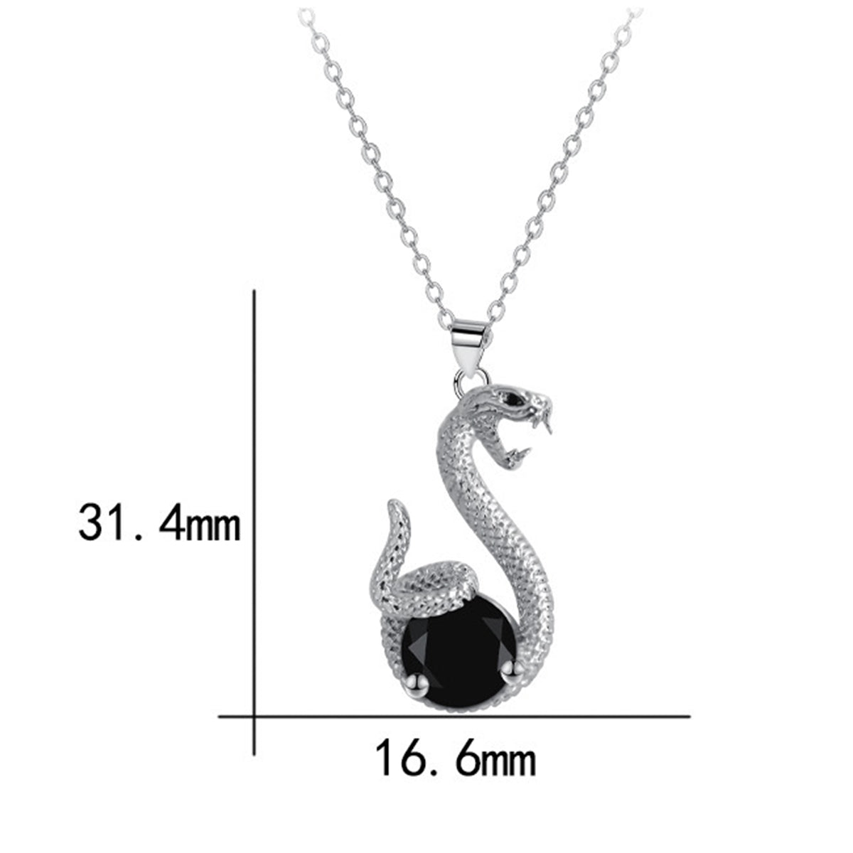 Copper With Silver Plated Snake Pendant Necklace