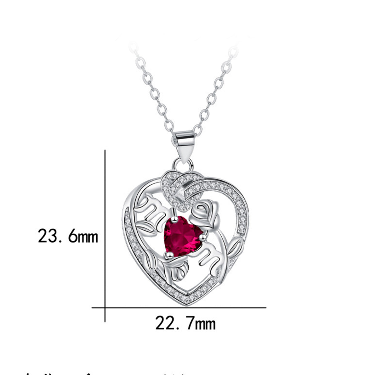 Copper With Silver Plated Heart Pendant Necklace