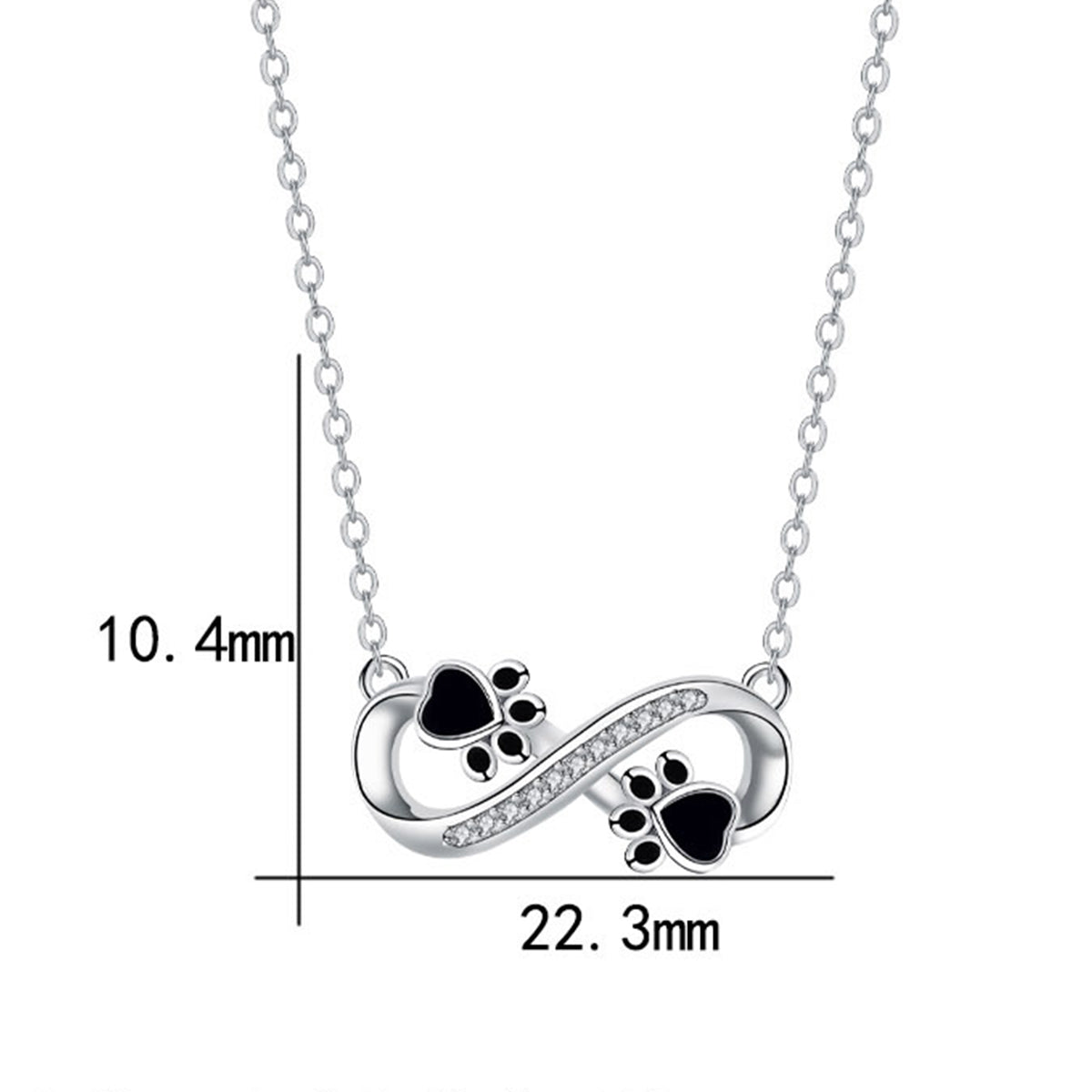 Copper With Silver Plated Infinity Paw Pendant Necklace