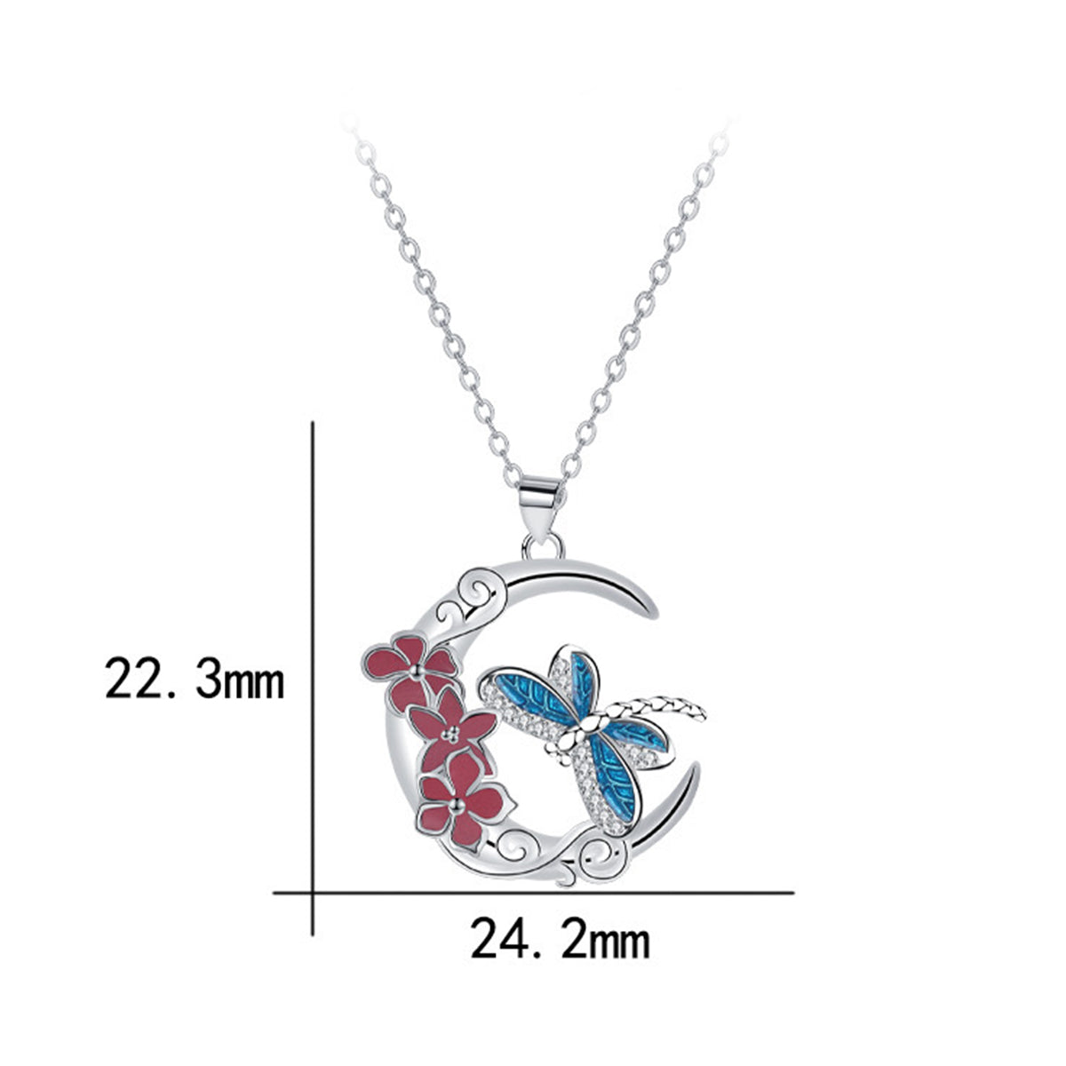 Copper With Silver Plated Flower Pendant Necklace
