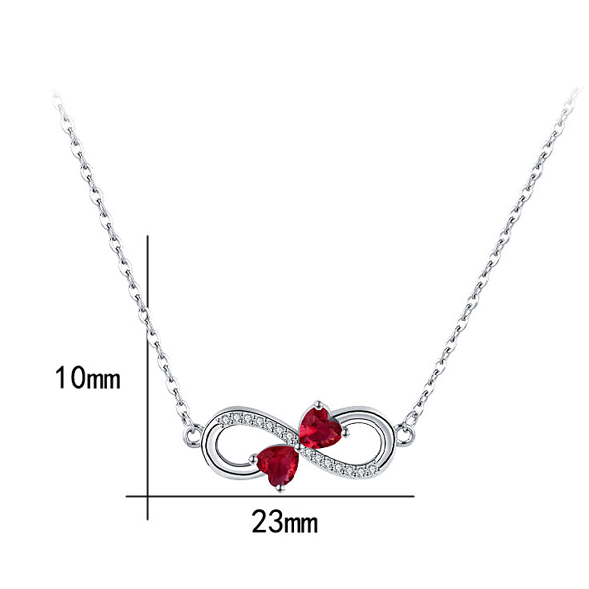 Copper With Silver Plated Heart Infinity Pendant Necklace
