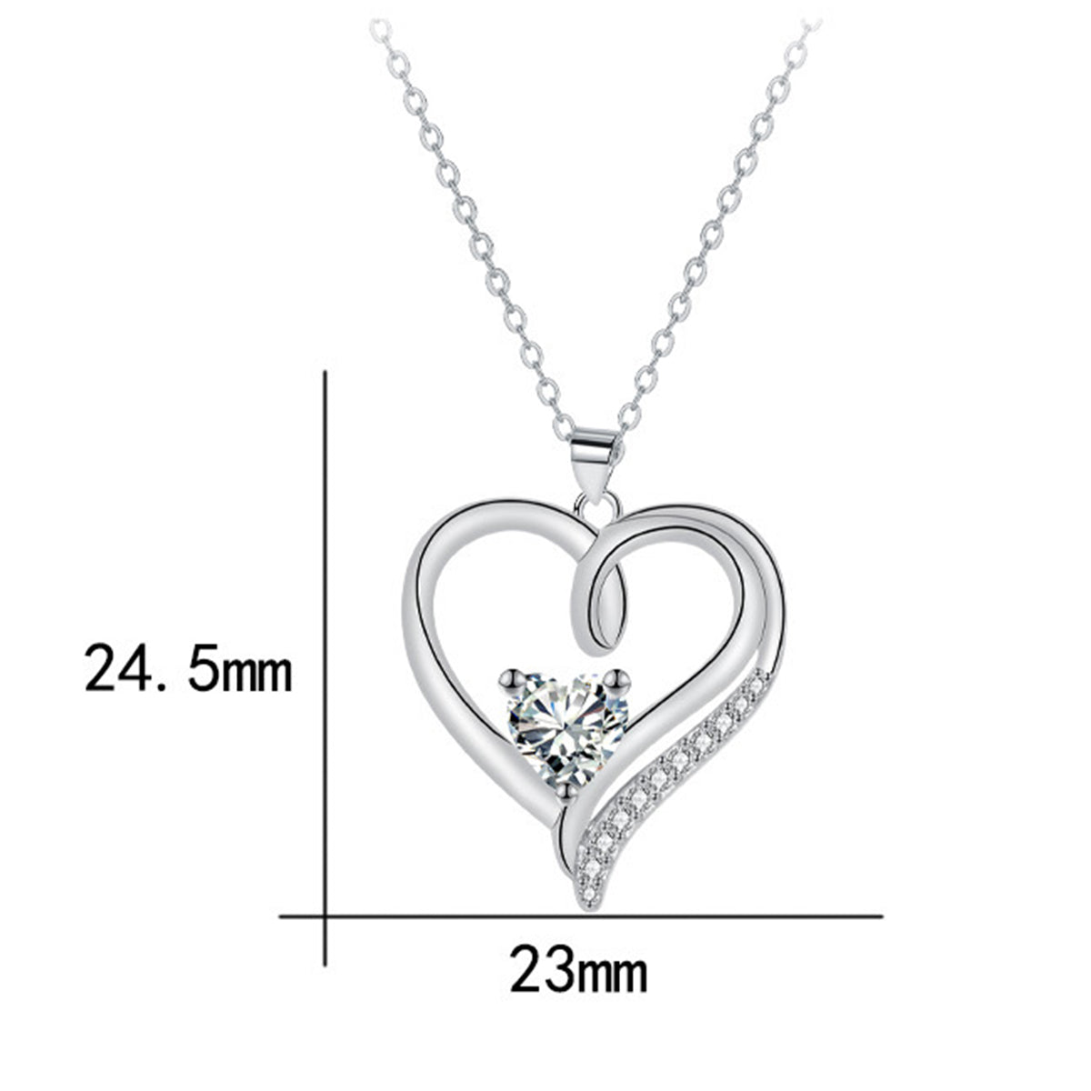 Copper With Silver Plated Heart Pendant Necklace