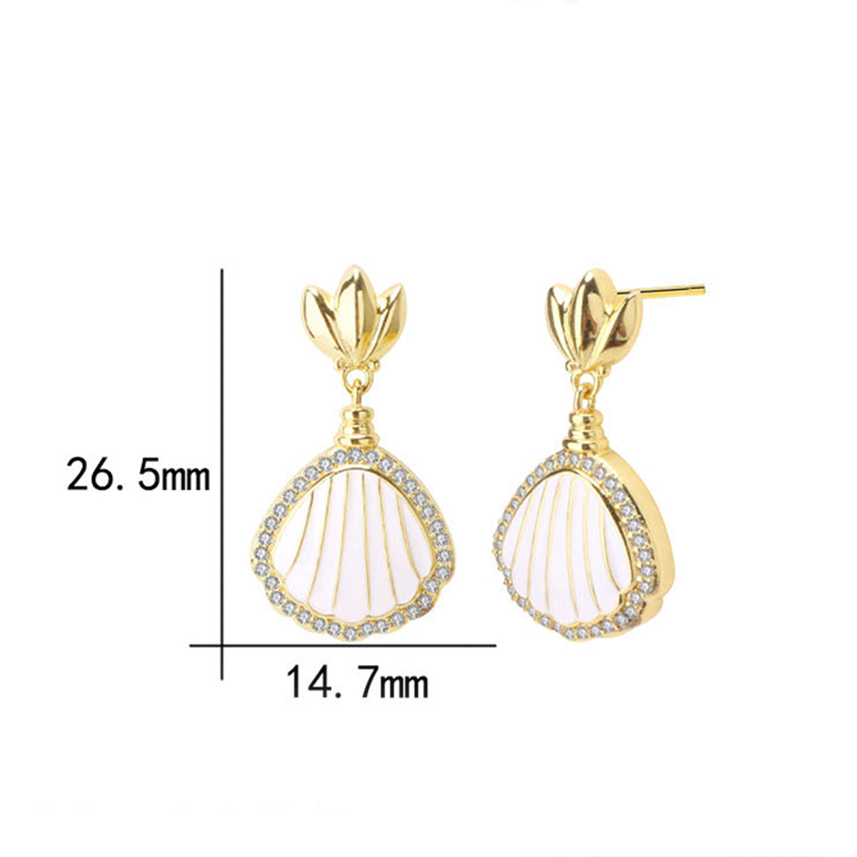 Copper With Gold Plated Fashion Jewelry Earrings