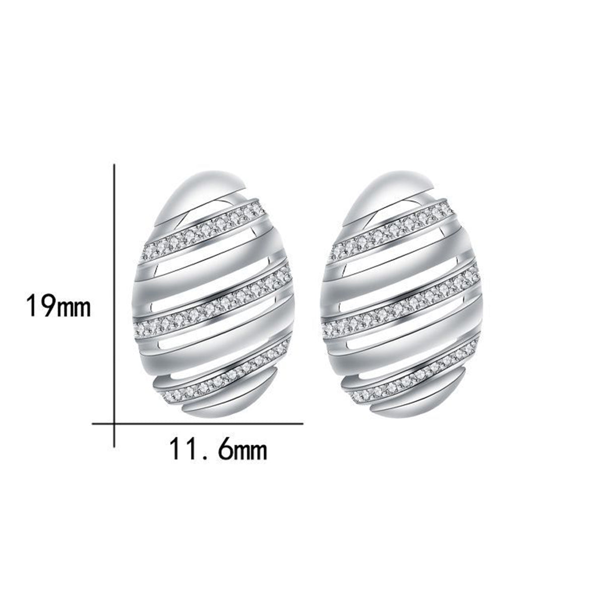 Pendientes de joyería de moda de cobre con baño de plata