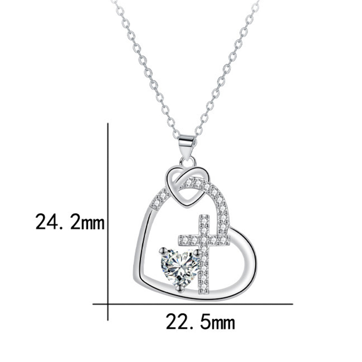 Copper With Silver Plated Heart Pendant Necklace
