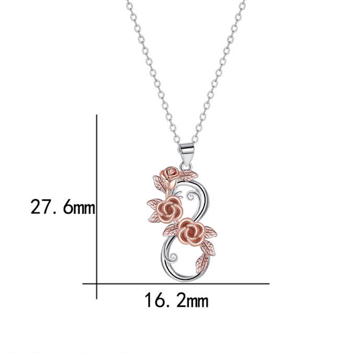 Copper With Silver/Rosegold Plated Infinity Pendant Necklace