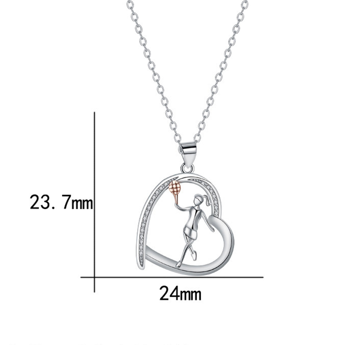 Copper With Silver Plated Heart Pendant Necklace