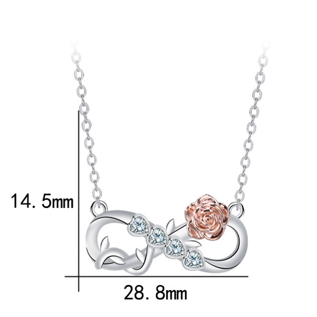 Copper With Silver/Rosgold Plated Infinity Pendant Necklace