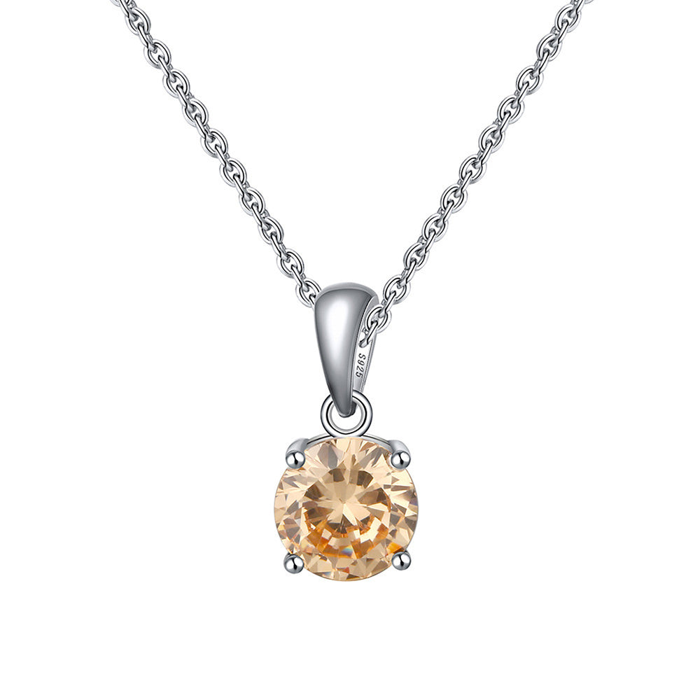 925 Sterling Silver Birthstone Necklace