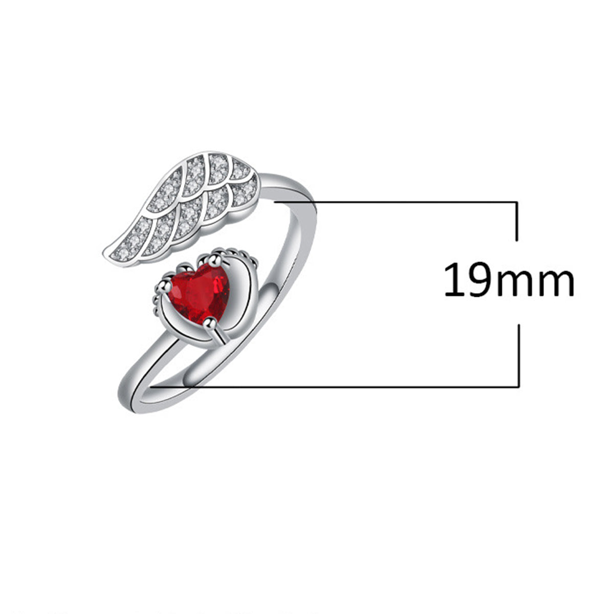 Copper With Silver Plated Wing Fashion Ring