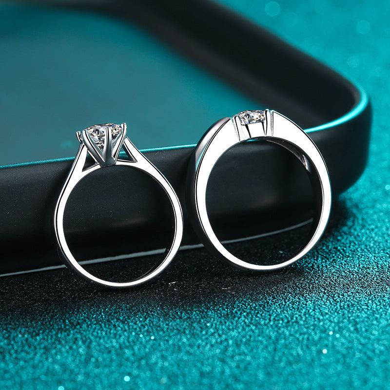 925 Sterling Silver Elegant Fashion Engagement Couple Rings