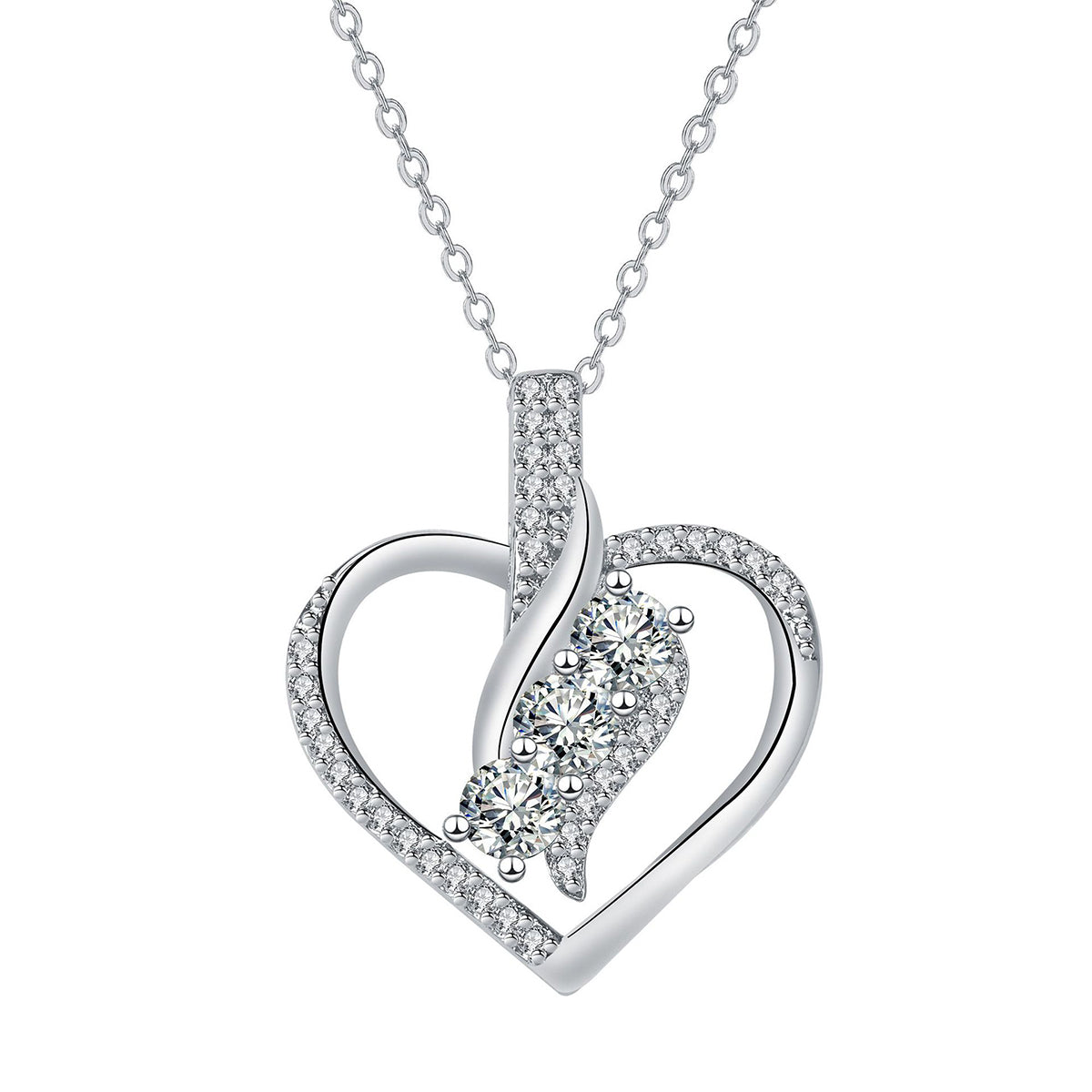 Copper With Silver Plated Heart Pendant Necklace