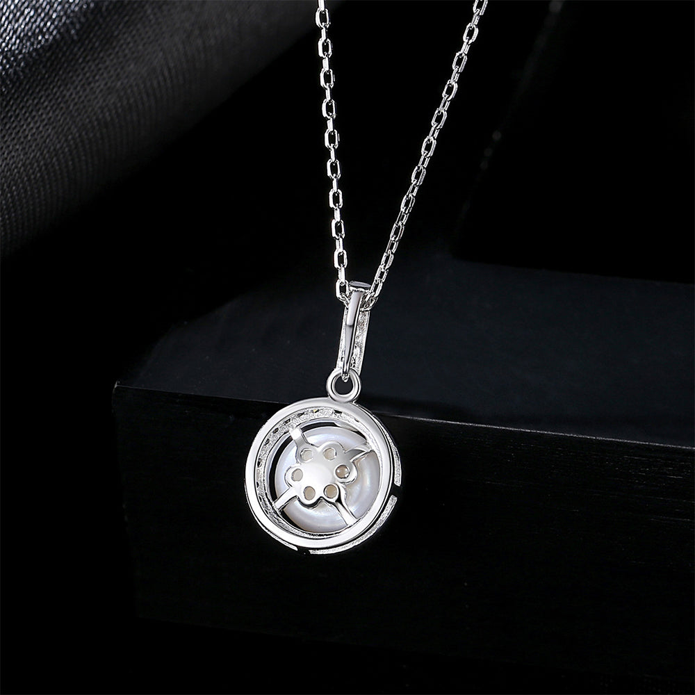 925 Sterling Silver Natural Pearl Drop Necklace Fashion Jewelry Gift for Women Girls