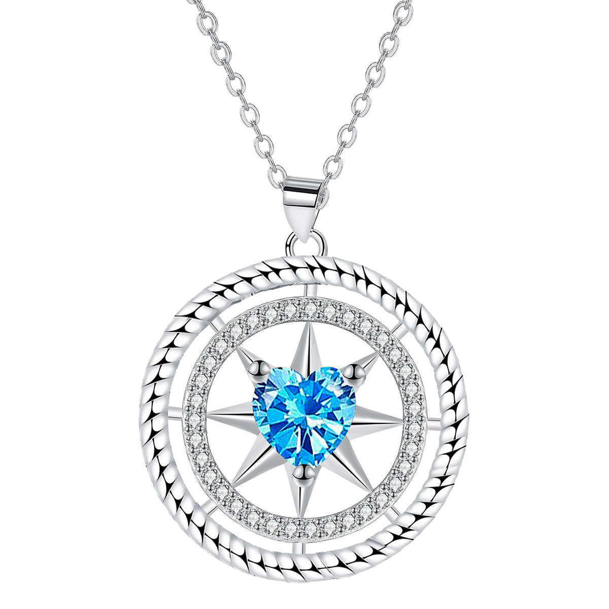 Copper With Silver Plated Circle Pendant Necklace