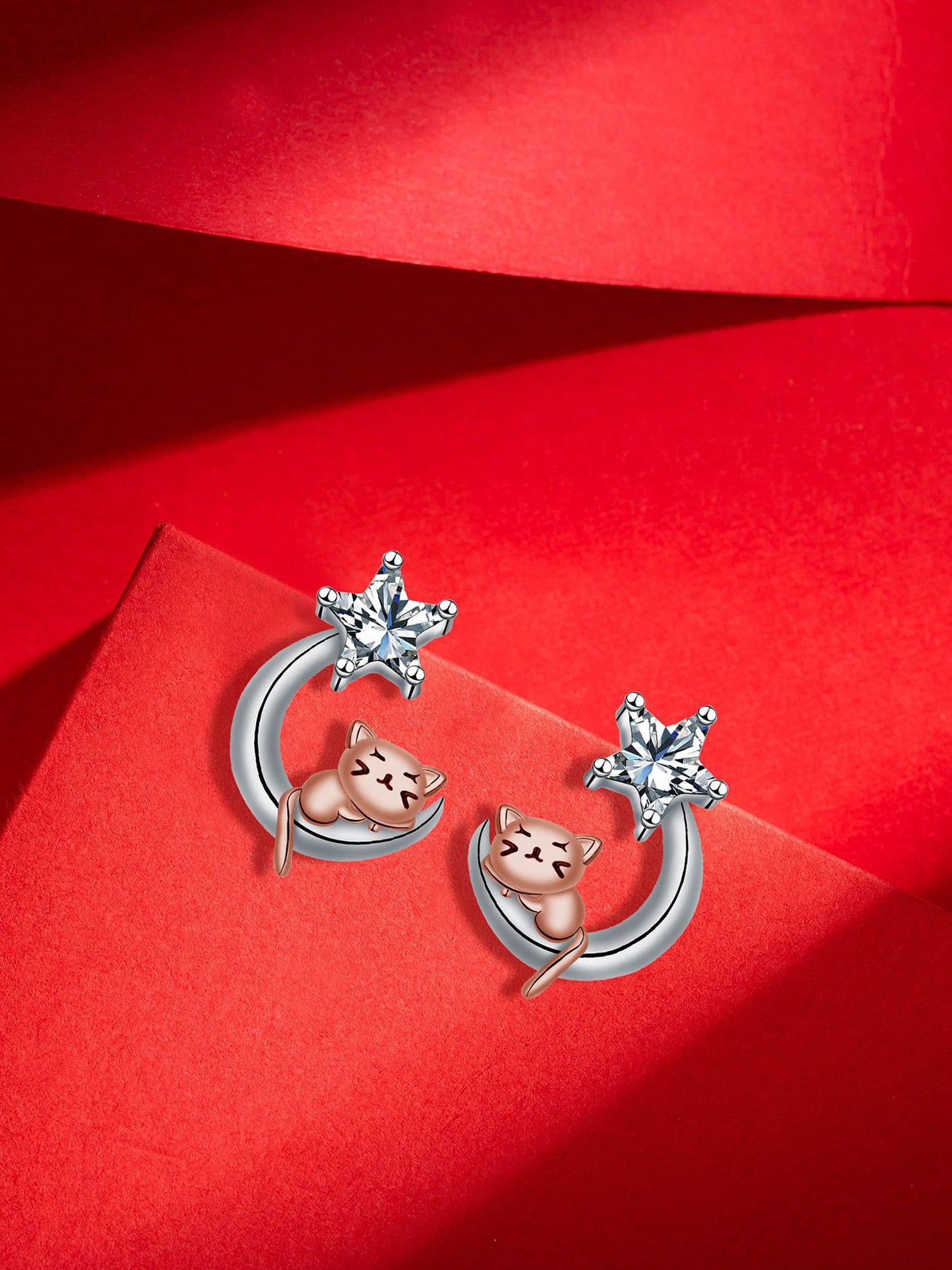 Cute Cat Design Earrings, Fashionable Earrings for Women & Girls, Trendy All-match & Exquisite Jewelry for Birthday Gift