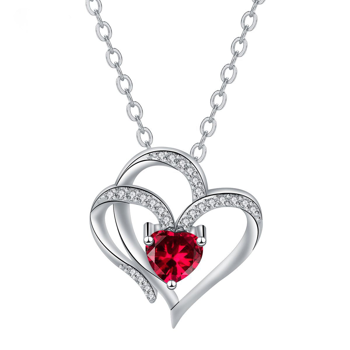 Copper With Silver Plated Heart Pendant Necklace