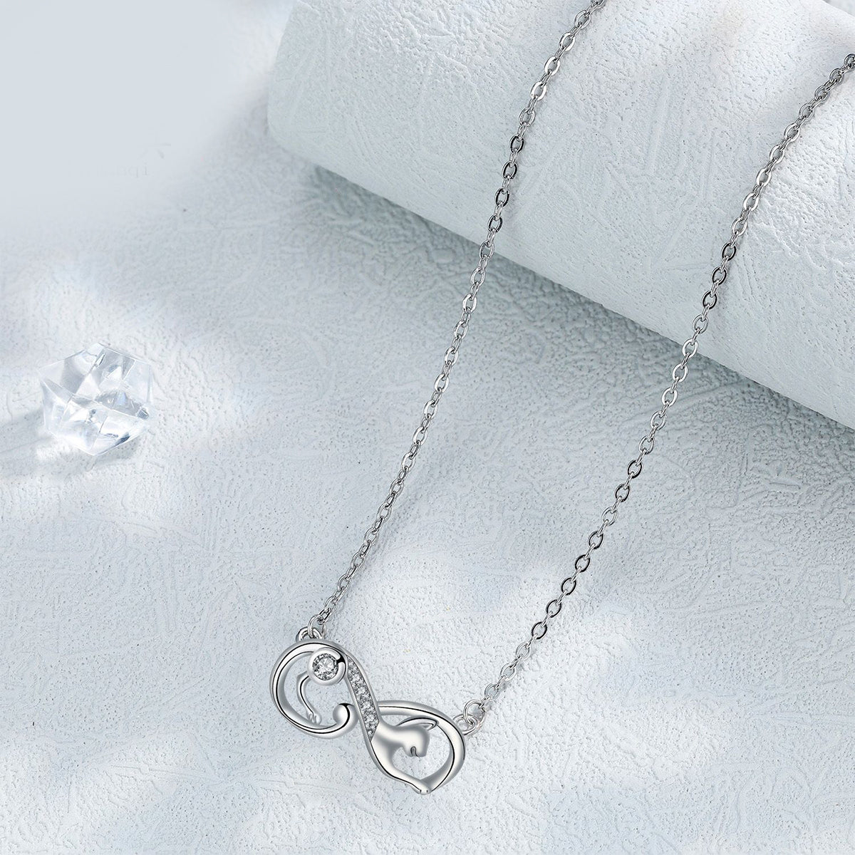 Copper With Silver Plated Heart Infinity Pendant Necklace