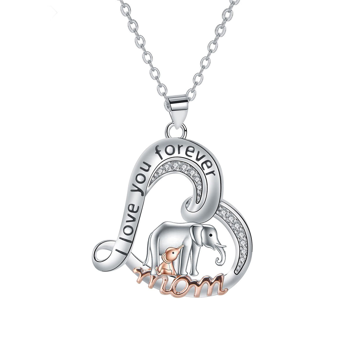 Copper With Silver/Rosegold Plated Heart Pendant Necklace