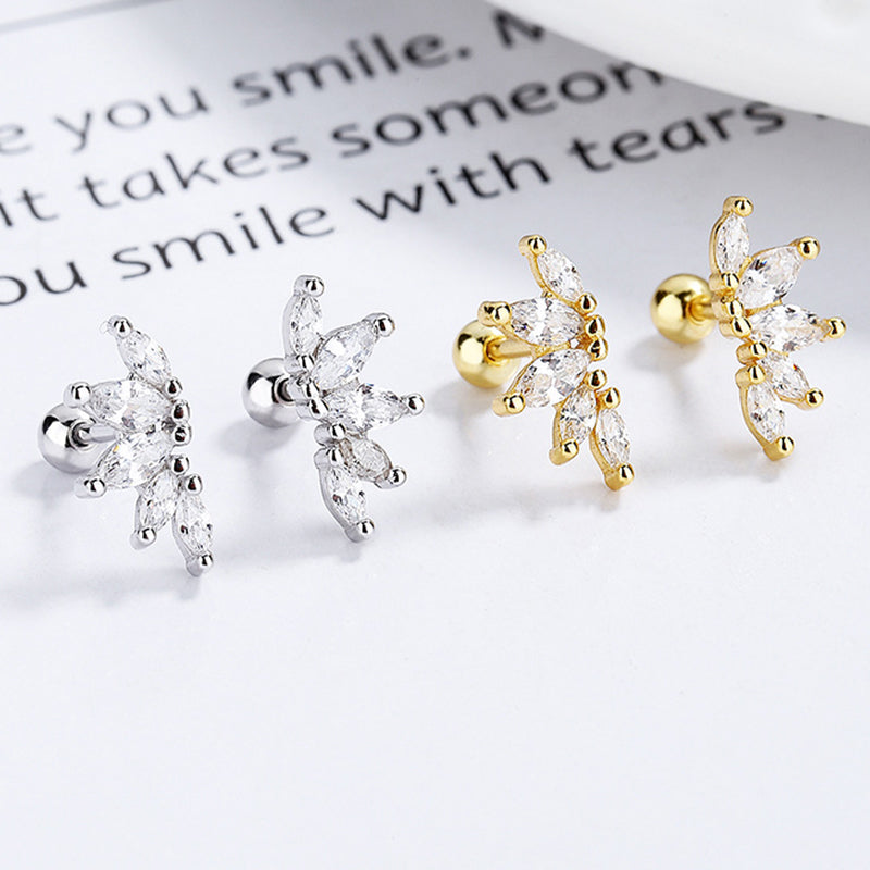 925 Sterling Silver Screw Back Stud Earrings