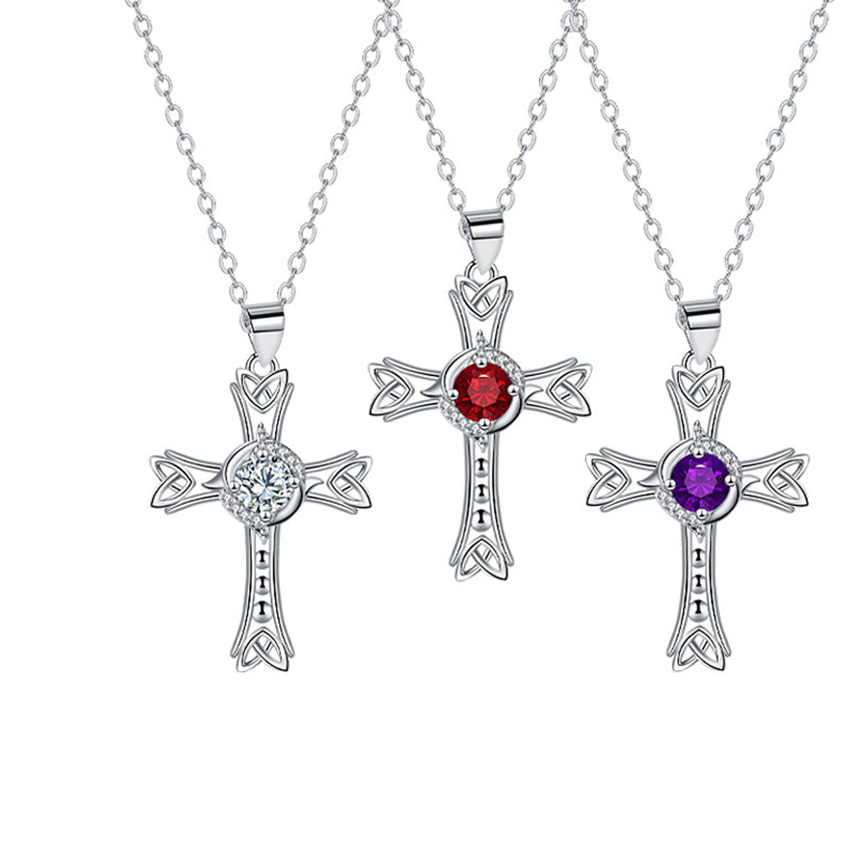 Copper With Silver Plated Cross Pendant Necklace